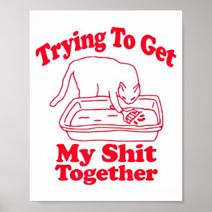 Würfe voll lustiger Katzenhumor Meme Katzenmutter  Poster