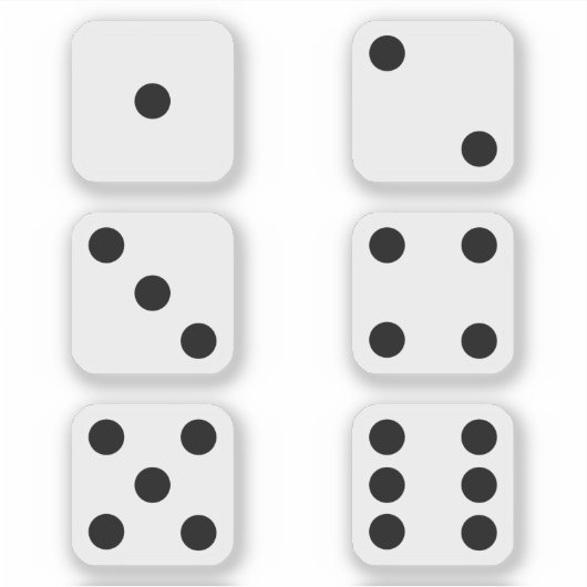 Würfel Aufkleber (Vorderseite)