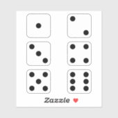 Würfel Aufkleber (Blatt)