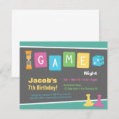 Würfel-Brettspiel-Nachtgeburtstags-Party Einladung (Vorne/Hinten)