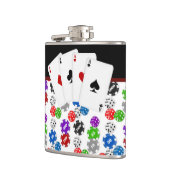 Würfel Chips und Ass Poker Flachmann (Links)