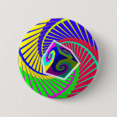Würfel, der über eine Regenbogen-Wendeltreppe Button (Vorderseite)