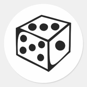 Würfel - Drei Runder Aufkleber