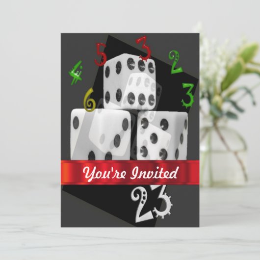 Würfel Einladung (Stehend Vorderseite)