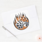 Würfel Flammen Quadratischer Aufkleber (Umschlag)