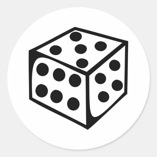Würfel - fünf runder aufkleber (Vorderseite)