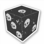Würfel für beschädigte Skull-Zeichnungen Aufkleber (Vorderseite)