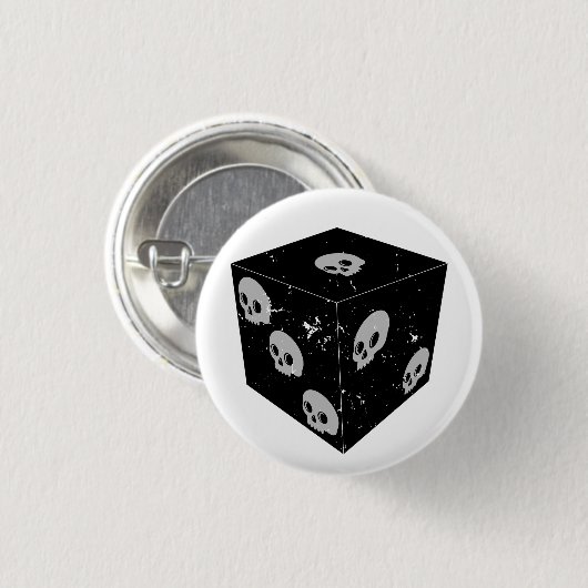 Würfel für beschädigte Skull-Zeichnungen Button (Vorne & Hinten)