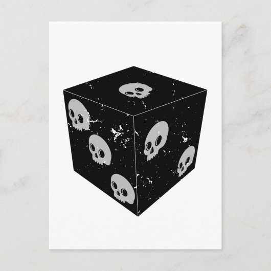 Würfel für beschädigte Skull-Zeichnungen Postkarte (Vorderseite)
