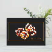 Würfel - Glücksspiel Party Einladung (Stehend Vorderseite)