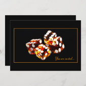 Würfel - Glücksspiel Party Einladung (Vorne/Hinten)