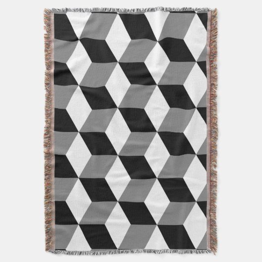 Würfel-großes Muster Schwarz-weiß u. grau Decke (Vorderseite Vertikal)