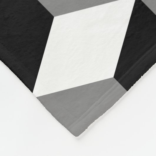 Würfel-großes Muster Schwarz-weiß u. grau Fleecedecke (Ecke)