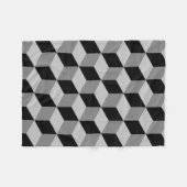 Würfel-großes Muster-Schwarzes u. Grau Fleecedecke (Vorderseite (Horizontal))