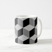 Würfel-großes Muster-Schwarzes u. Grau Kaffeetasse (VorderseiteRechts)