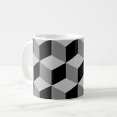 Würfel-großes Muster-Schwarzes u. Grau Kaffeetasse (Vorderseite Links)