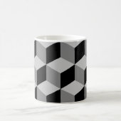 Würfel-großes Muster-Schwarzes u. Grau Kaffeetasse (Mittel)