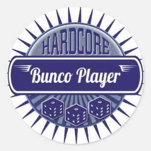 Würfel Hartcore Bunco Party Retro VIntage Spieler Runder Aufkleber