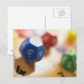 Würfel im Mathematikspiel Postkarte (Vorne/Hinten)