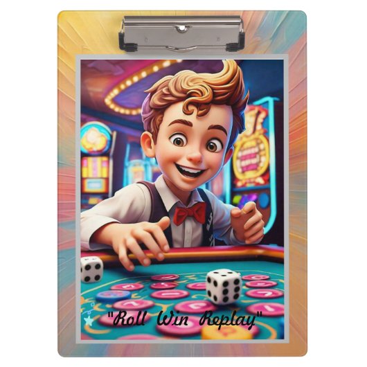 "Würfel in 3D" Klemmbrett (Vorderseite)