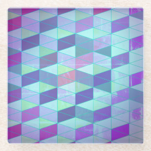 Würfel in Dreiecke geometrisches Muster Glasuntersetzer