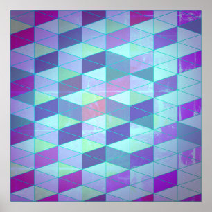 Würfel in Dreiecke geometrisches Muster Poster