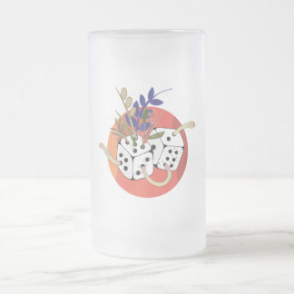 Würfel in einem parallelen Universum Mattglas Bierglas