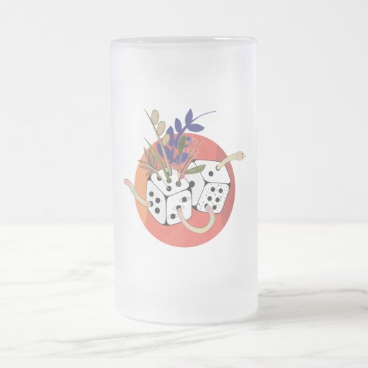 Würfel in einem parallelen Universum Mattglas Bierglas (Mittel)