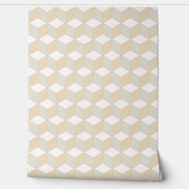 Würfel isometrisches geometrisches Muster - Erdtön Tapete