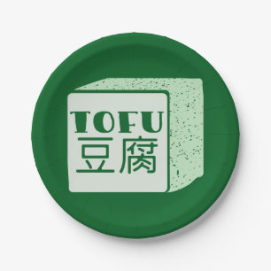 Würfel japanischer Schrift Pappteller