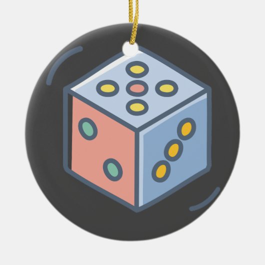 Würfel Keramik Ornament (Vorne)