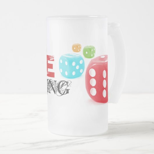 Würfel-König Mattglas Bierglas (VorderseiteRechts)