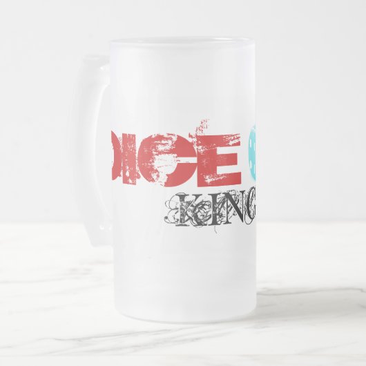 Würfel-König Mattglas Bierglas (Vorderseite Links)
