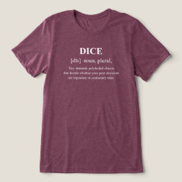 Würfel Lustiges Spiel RPG Definition mit weißem Te Tri-Blend Shirt