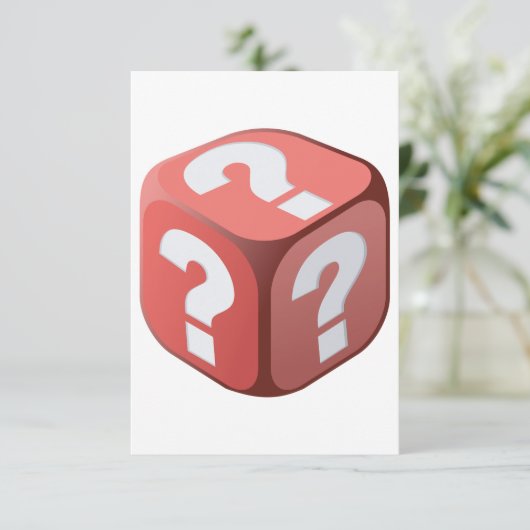 Würfel mit Fragezeichen Einladungen (Stehend Vorderseite)