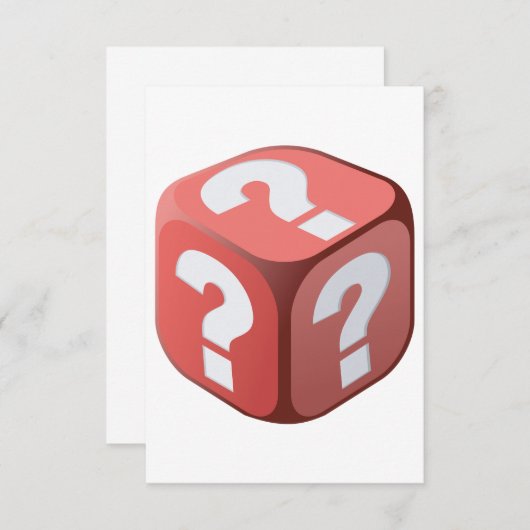 Würfel mit Fragezeichen Einladungen (Vorne/Hinten)