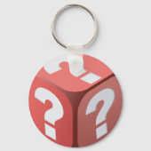 Würfel mit Fragezeichen Schlüsselanhänger (Vorderseite)