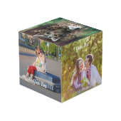 Würfel mit individuellem Foto und Textgestaltung (Rückseite Schrägansicht)