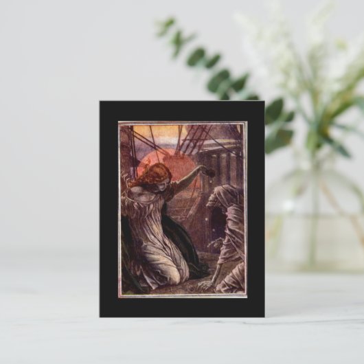 Würfel mit Todeskarte Postkarte (Stehend Vorderseite)