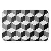 Würfel-Muster Schwarz-weiß u. grau Badematte (Vorderseite)
