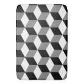 Würfel-Muster Schwarz-weiß u. grau Badematte (Vorderseite Vertikal)