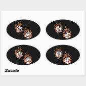 Würfel Ovaler Aufkleber (Blatt)