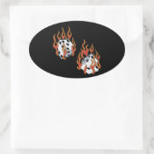 Würfel Ovaler Aufkleber (Tasche)