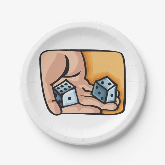 Würfel Pappteller (Vorderseite)