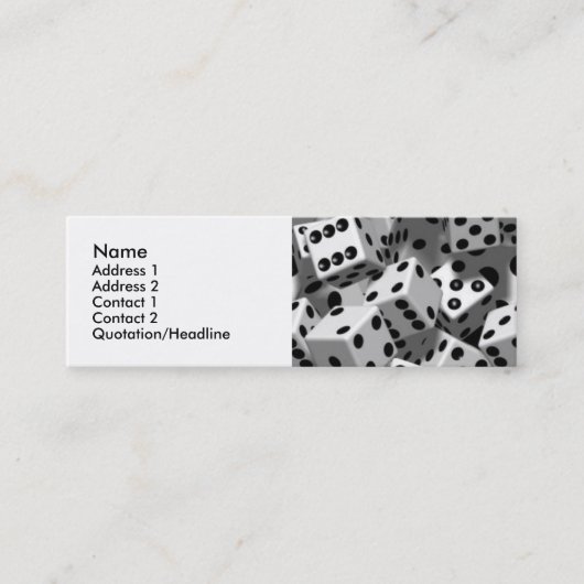 Würfel-persönliche Visitenkarten Mini Visitenkarte (Vorderseite)