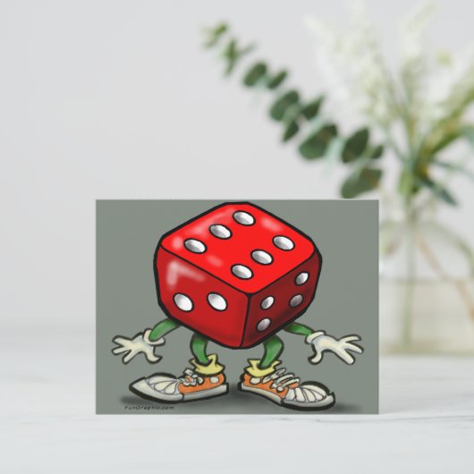 Würfel Postkarte (Stehend Vorderseite)