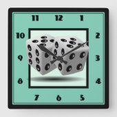 Würfel Quadratische Wanduhr (Vorderseite)