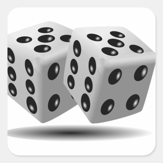 Würfel Quadratischer Aufkleber (Vorderseite)