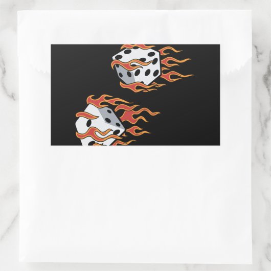 Würfel Rechteckiger Aufkleber (Tasche)