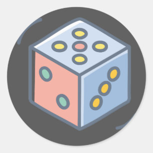 Würfel Runder Aufkleber